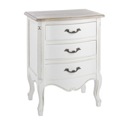 Comodino 3 cassetti in legno Justine
