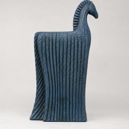 Scultura in ceramica Levro turchese black - Adriani & Rossi