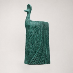 Scultura in ceramica Fenice smeraldo black - Adriani & Rossi