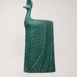 Scultura in ceramica Fenice smeraldo black - Adriani & Rossi