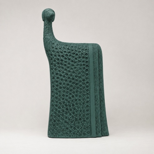 Scultura in ceramica Levro smeraldo black - Adriani & Rossi