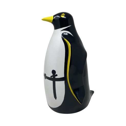 Scultura in ceramica Super Pingo bianco, nero e giallo - Adriani & Rossi