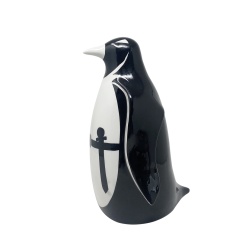 Scultura in ceramica Super Pingo bianco e nero - Adriani & Rossi