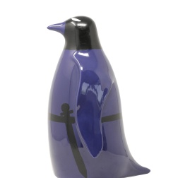 Scultura in ceramica Super Pingo blu e nero - Adriani & Rossi