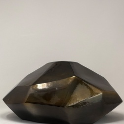 Vaso in ceramica Sface collection black gold L.40 x P.36 x H.21 cm - Adriani & Rossi