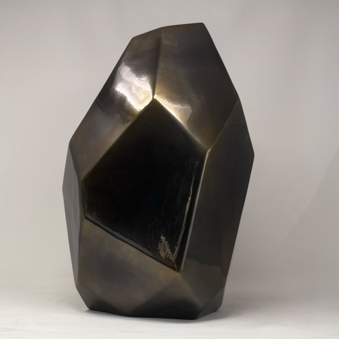 Vaso in ceramica Sface black gold H 44 D. 30 cm - Adriani & Rossi