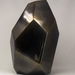 Vaso in ceramica Sface black gold H 44 D. 30 cm - Adriani & Rossi