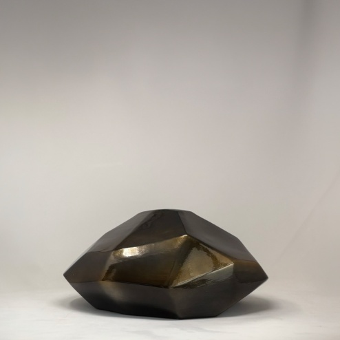 Vaso in ceramica Sface black gold L.34 x P.30 x H.14 cm - Adriani & Rossi