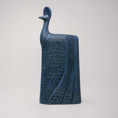 Scultura in ceramica Fenice turchese black - Adriani & Rossi