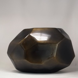 Vaso in ceramica Sface collection black gold L 50 x P 25 x H 33 cm - Adriani & Rossi