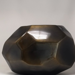 Vaso in ceramica Sface collection black gold L 50 x P 25 x H 33 cm - Adriani & Rossi
