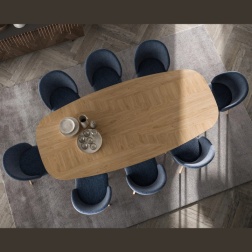 Tavolo fisso Random Ozzio con piano intarsiato 260x120 cm