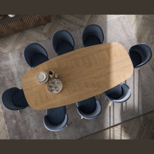 Tavolo fisso Random Ozzio con piano intarsiato 260x120 cm