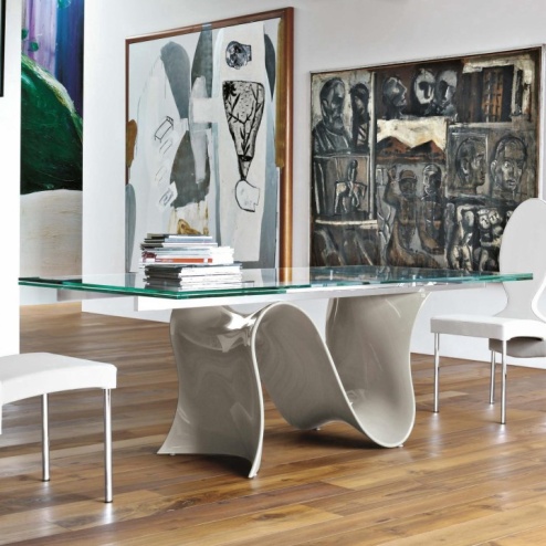 Tavolo Fisso Wave Glass Tonin Casa